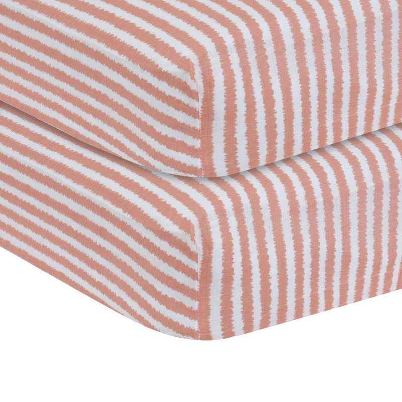 Bacati Ikat/Stripes Muslin Fitted Crib Sheets & Reviews Wayfair